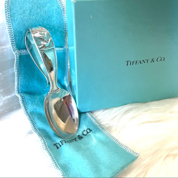 TIFFANY & Co BABY SPOON Mother Goose loop STERLING SILVER with box + pouch - Picture 14 of 15